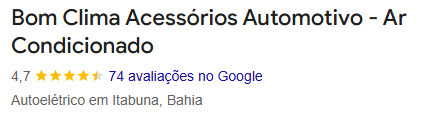 Avaliação Google